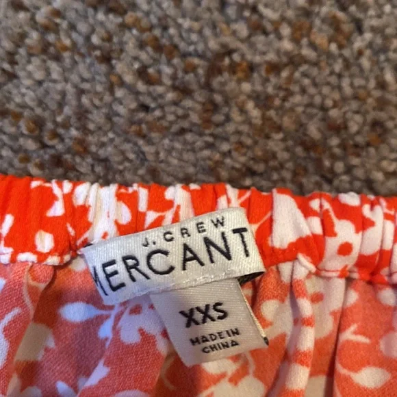 J crew factory poppy orange and white floral skirt XXS nwot - Picture 5 of 5